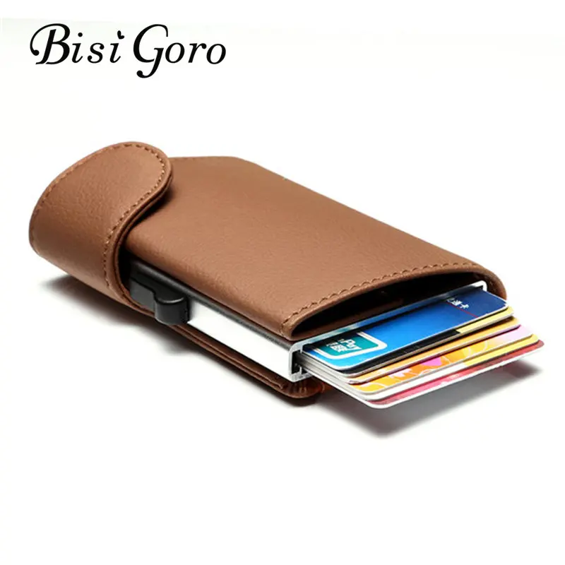 Bisi Goro новинка 2019 кошелек с держателем для Карт RFID блокирующий металлический