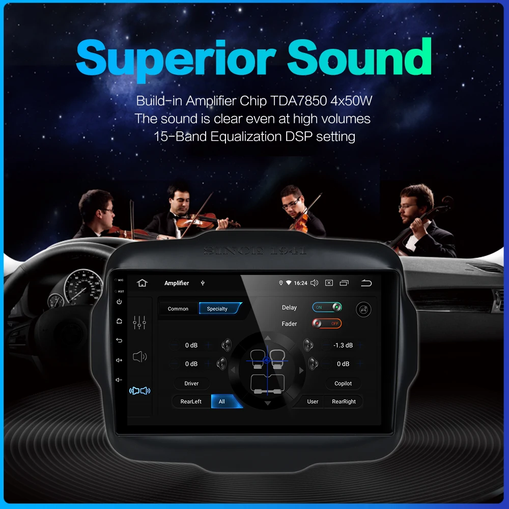 Автомобильный радиоприемник Dasaita 9 дюймов Android 0 мультисенсорный экран для Jeep Renegade