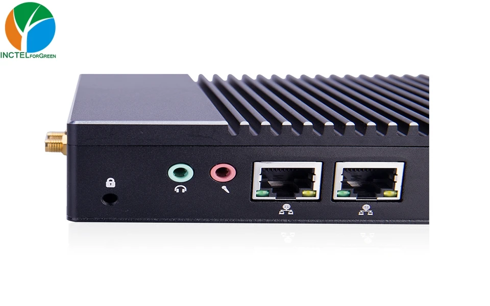 Причастником C5 четырехъядерный J3160 безвентиляторный мини-ПК PFsense маршрутизатор брандмауэр сервер с Windows Dual NIC Dual HDMI