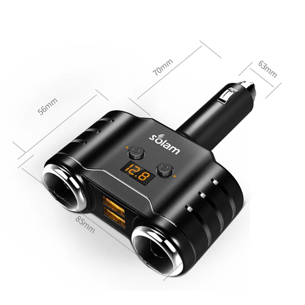 12 V-24 V Автомобильный USB Зарядное устройство розетка для автомобильного прикуривателя сплиттер адаптер зарядного устройства с двойным USB для быстрой зарядки 3.1A 120W