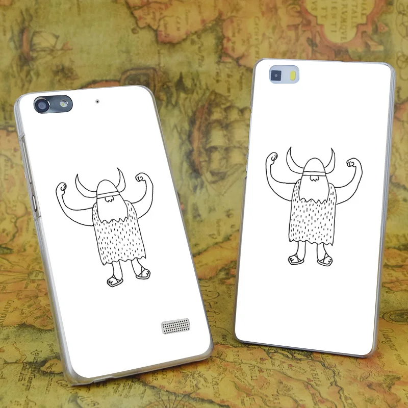 E4098 Vikings Are Strong Black Transparent Hard Thin Skin Case Cover For Huawei P 6 7 8 9 Lite Plus Honor 4C 4X G7 |