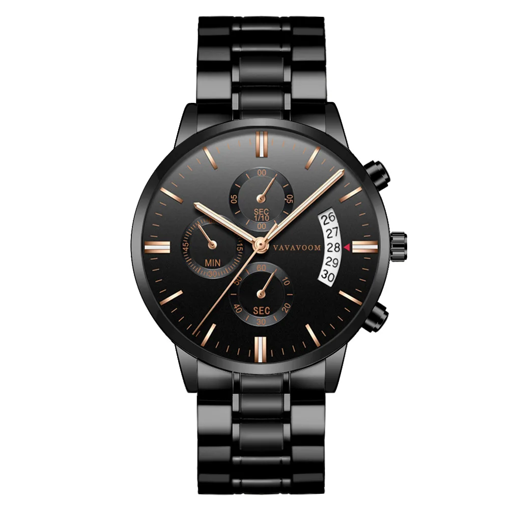 VAVA VOOM Luxury Business Men's Watches 3Bar Waterproof Sports Calendar Stainless Steel Clock relogio masculino | Наручные часы