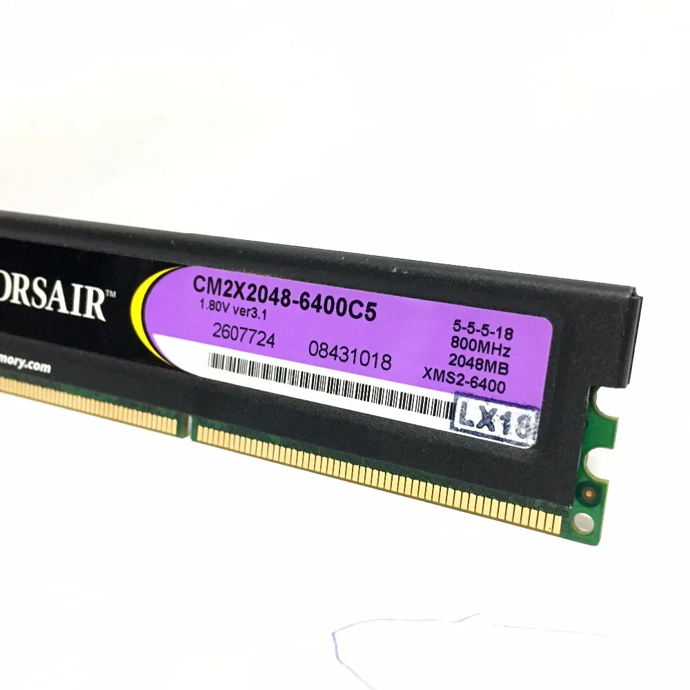 CORSAIR 2 Гб DDR2 PC2 6400 800 МГц памяти ПК Оперативная память модуль компьютер ОЗУ