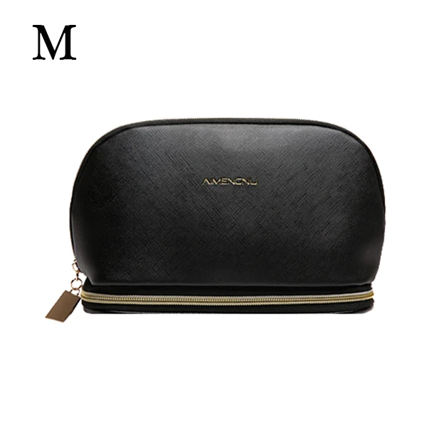 M-Black Cosmetic bag HMUNII косметичка для путешествий, Несессер для туалетных принадлежностей, косметичка, органайзер для красоты, женские футляры из искусственной кожи, водонепроницаемая косметичка - Цвет: M-Black Cosmetic bag