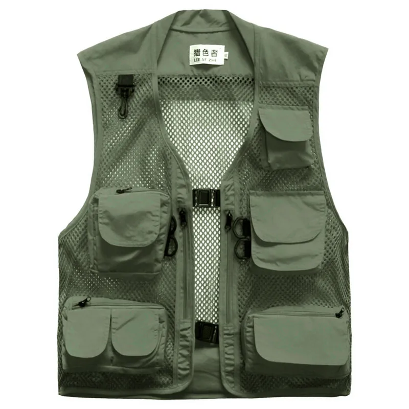 Мужская повседневная тактическая сетчатая жилетка с несколькими карманами