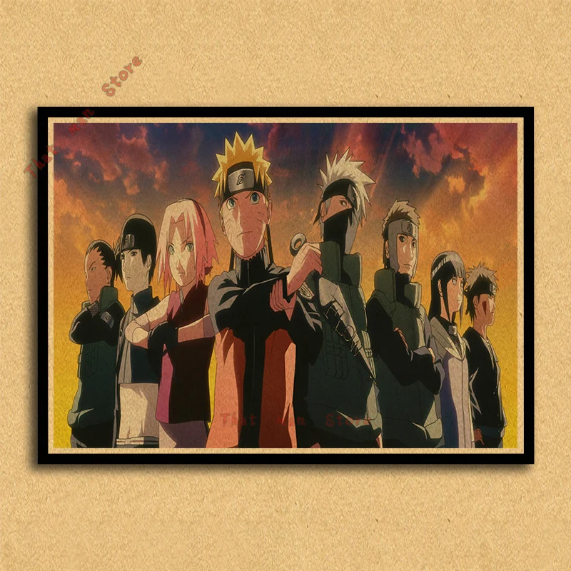 Постер Naruto обои аниме картины общежитии окружает джакузи Наруто/Учиха Итачи/плакат из крафт-бумаги/стикер на стену без рамки - Цвет: Тёмно-синий