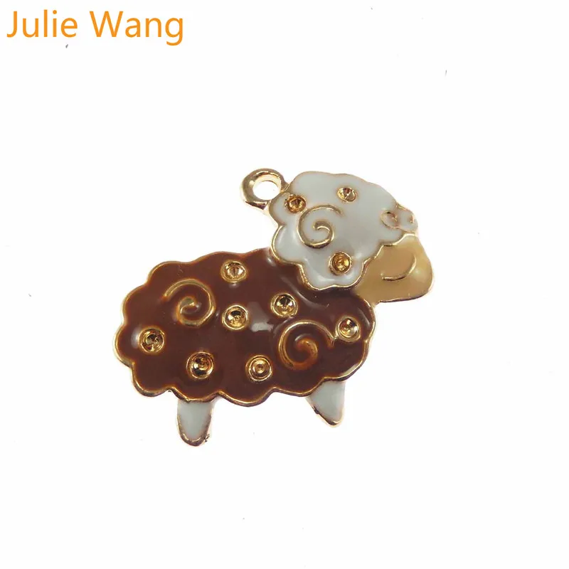 Julie Wang 5 шт. сплав 4 цвета на выбор эмалированная маленькая искусственная Подвеска