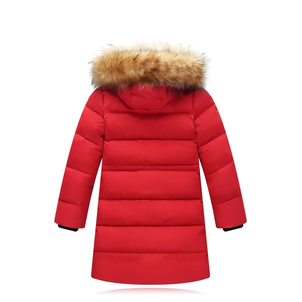 2020 зимние теплые пуховики для девочек Длинная модель плотная детская одежда