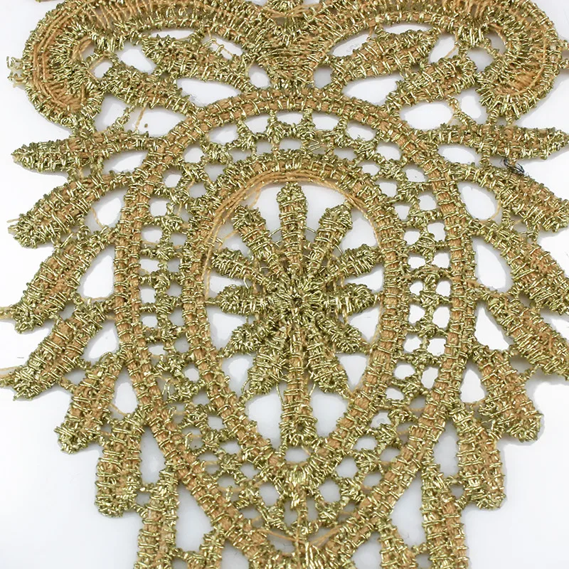2 ярда золотистая металлическая кружевная лента отделка вязаный крючком шнур