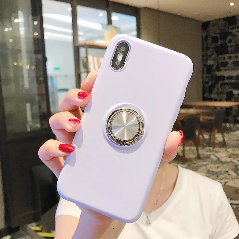 Для iPhone 7 8 6 6s Чехол жидкий силиконовый автомобильный чехол для телефона с кольцом