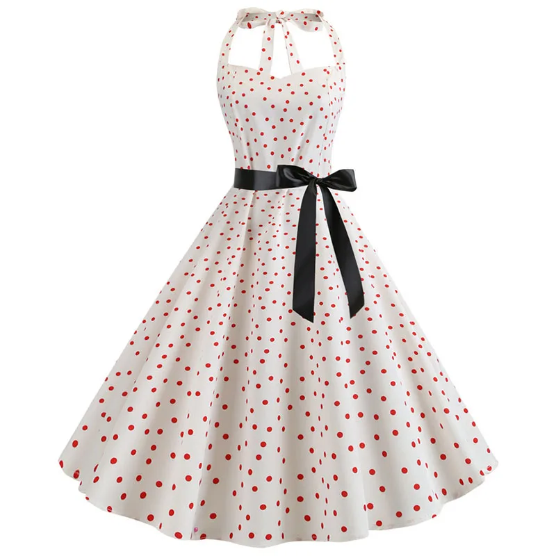Женское винтажное платье в горошек стиле ретро вечернее рокабилли 50-60 | Женская