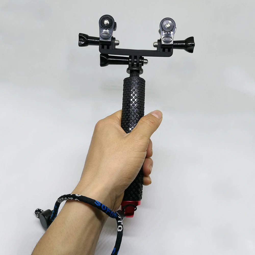 Селфи Палка с двойным устройством адаптер для прямой трансляции записи видео GoPro