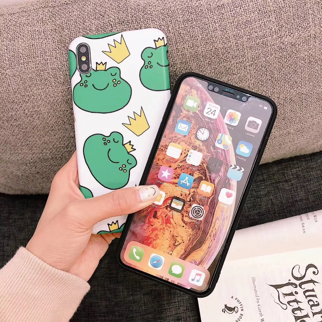 Роскошные матовые Мягкий силикон imd чехол для iPhone 7 плюс 8X10 XS Max XR 6 S милая