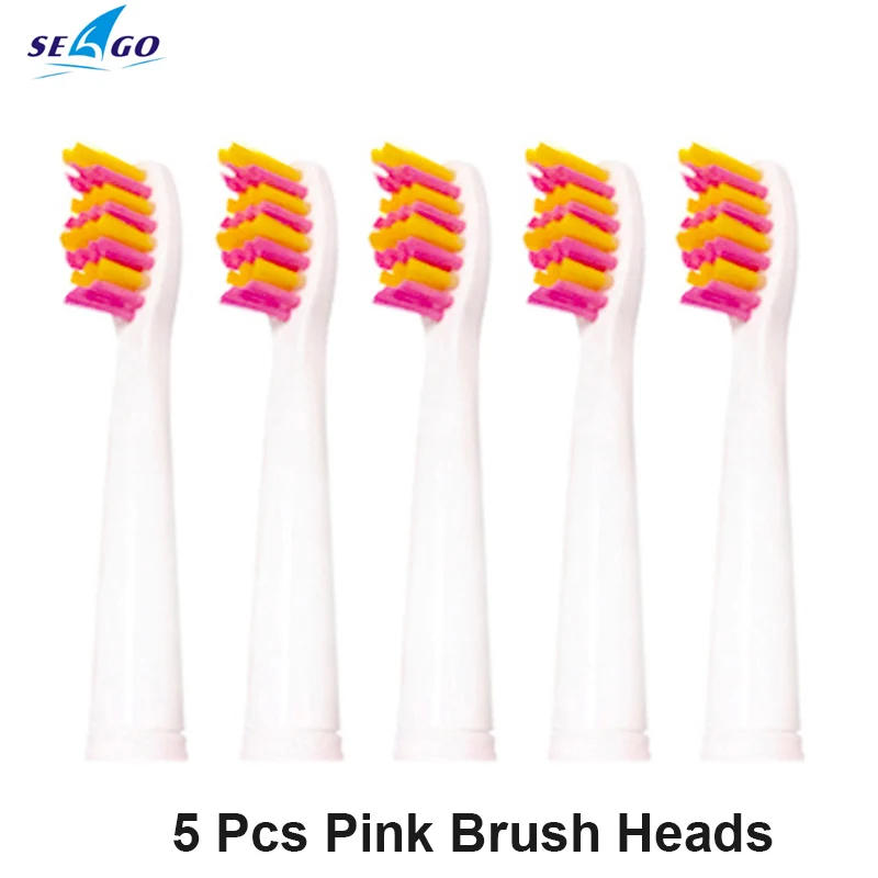 pink Seago электрическая Зубная щётка головки для SG-507B/908/909/917/610/659/719/910 Ultra Soft Dupont запасная щетка для заправки зажигалок - Цвет: pink