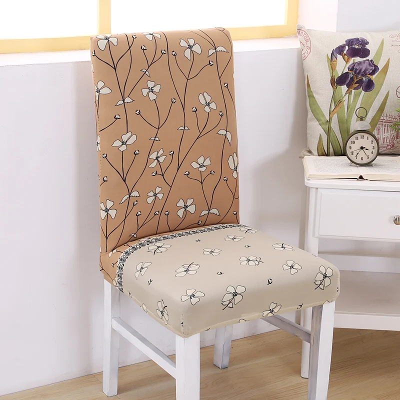 

Vintage Floral Spandex Elastic Dining Chair Protector Slipcovers Clean Tidy Kitchen Banquet Home Decoration Stretch Chair Cover