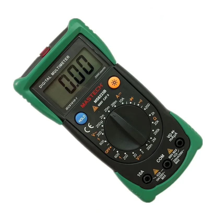 MASTECH MS8233B Профессиональный цифровой мультиметр DMM измеритель напряжения переменного тока Удержание данных амперметр с подсветкой тестер емкости