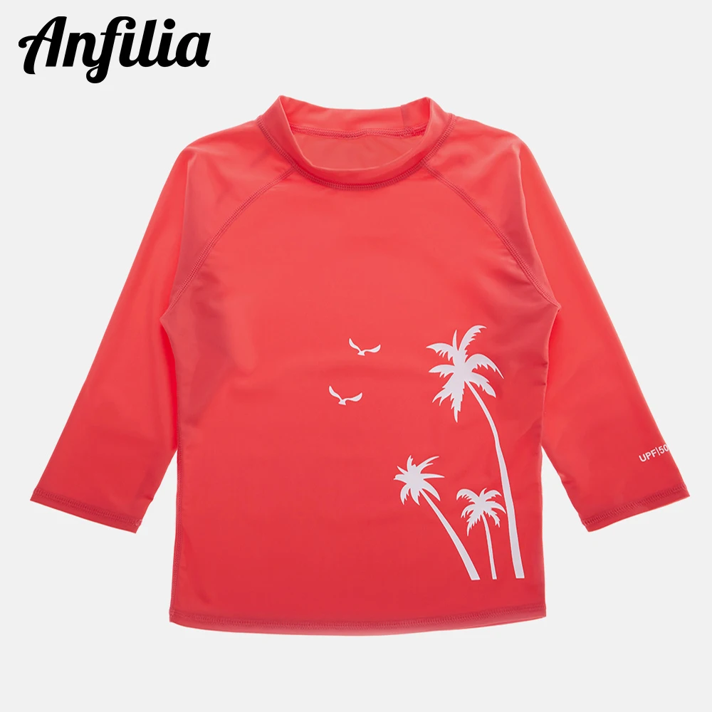 Детский купальник Anfilia с принтом Rashguard купальный костюм цветочным топ UPF 50 +