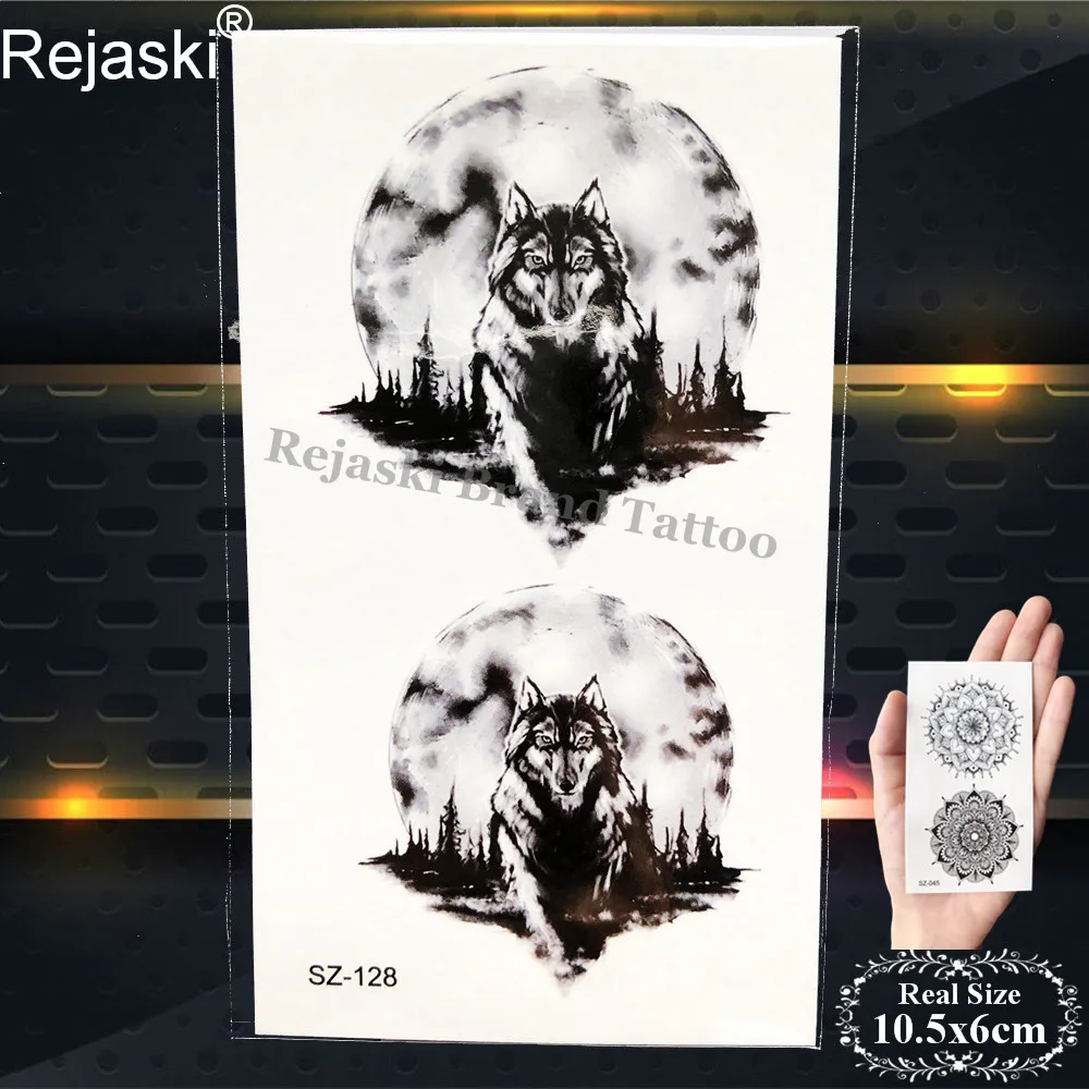PSZ128 Rejaski, водостойкие татуировки, наклейки для женщин, тело, рука, временные татуировки для мужчин, самоклеющиеся, черные, фальшивые татуировки, 3D, долина, макияж, лес - Цвет: PSZ128