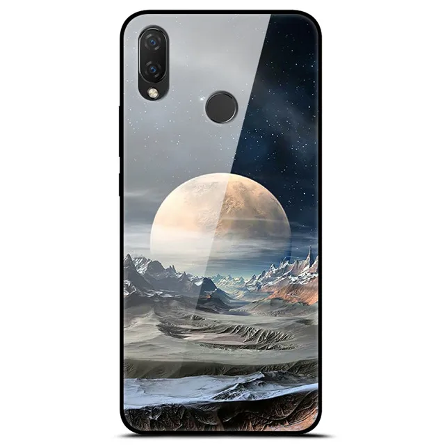 Для huawei Nova 3 чехол 6,3 ''стекло закаленное Роскошная твердая задняя крышка для huawei Nova 3 чехол для телефона NOVA3 Coque Мягкий Бампер Funda - Цвет: 19