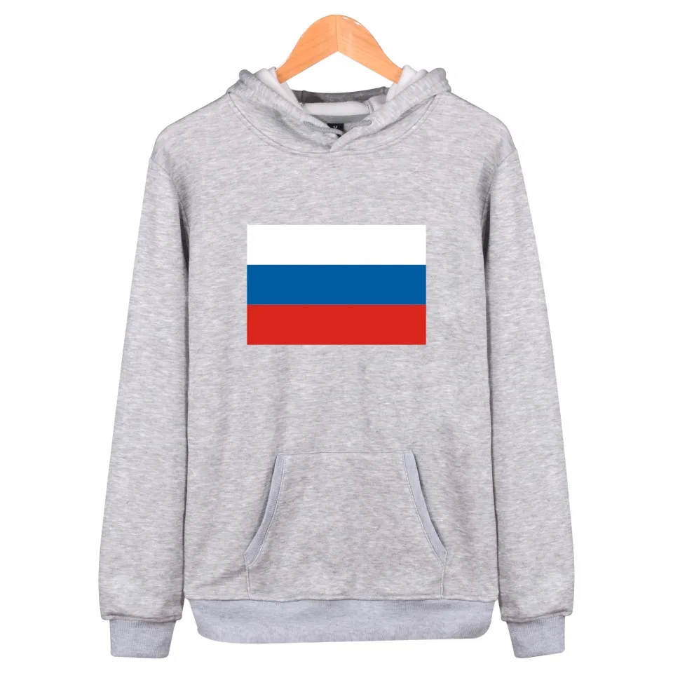 Толстовки с капюшоном флаг России мужская и женская зимняя одежда хлопковые