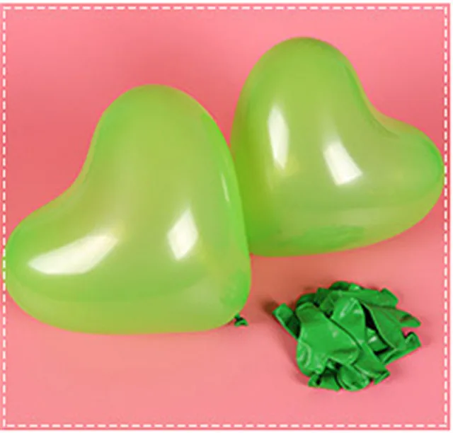 Green 10 шт 10-дюймовые розовые белые красные латексные шары в форме сердца, латексные воздушные шары для дня рождения, свадьбы, надувные шары для детской вечеринки - Цвет: Green
