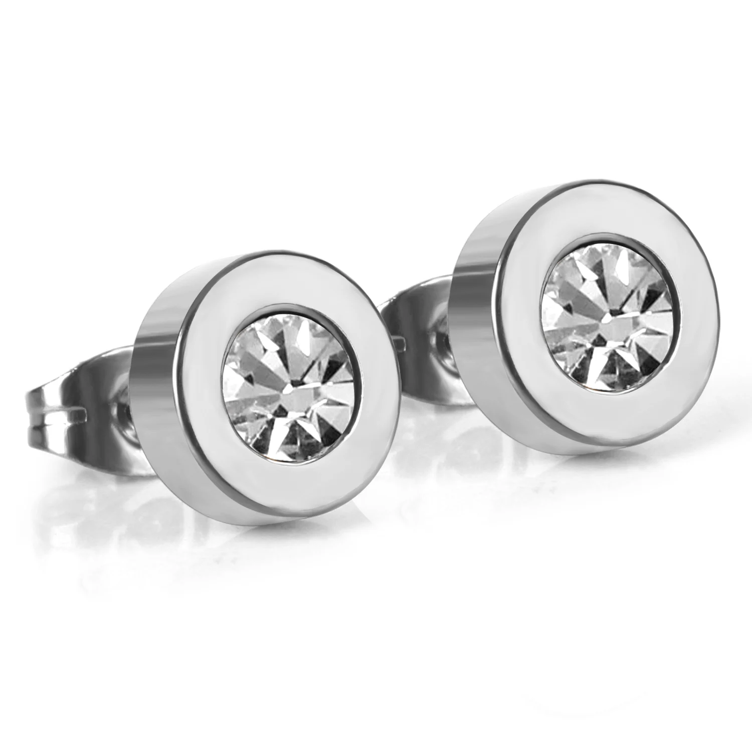 Серьги гвоздики LUXUKISSKIDS из нержавеющей стали с фианитами аксессуары для женщин и