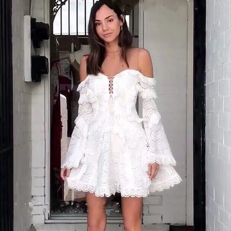 Женское платье с круглым вырезом INDRESSME Сетчатое трапециевидной формы длинными