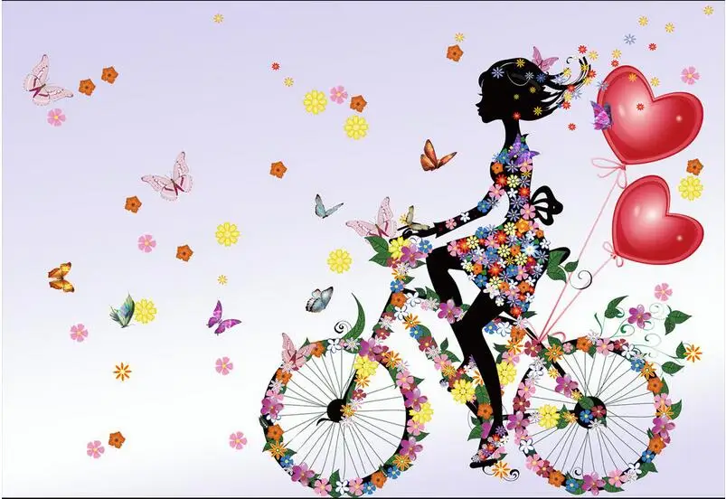 3d обои для комнаты на заказ фотообои с рисунком девушки бабочки мечты живопись