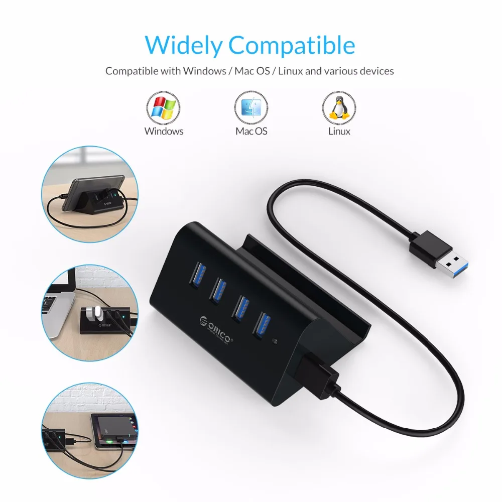 ORICO 4 порта s 5 Гбит/с высокоскоростной USB концентратор USB3.0 сплиттер адаптер с Micro USB порт питания Для iMac Компьютерные аксессуары для ноутбуков