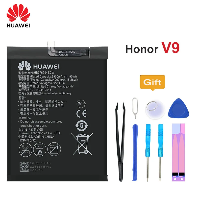 100% Оригинальный Huawei батарея HB376994ECW для Честь V9 Honor 8 Pro DUK AL20 TL30 запасная на 4000