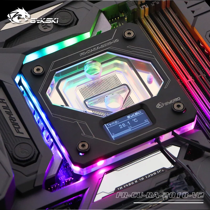 Водяной блок Bykski для процессора INTEL LGA1150/1151/1155/1156 LGA2011 2066 X99 цвет RGB яркий Индикатор
