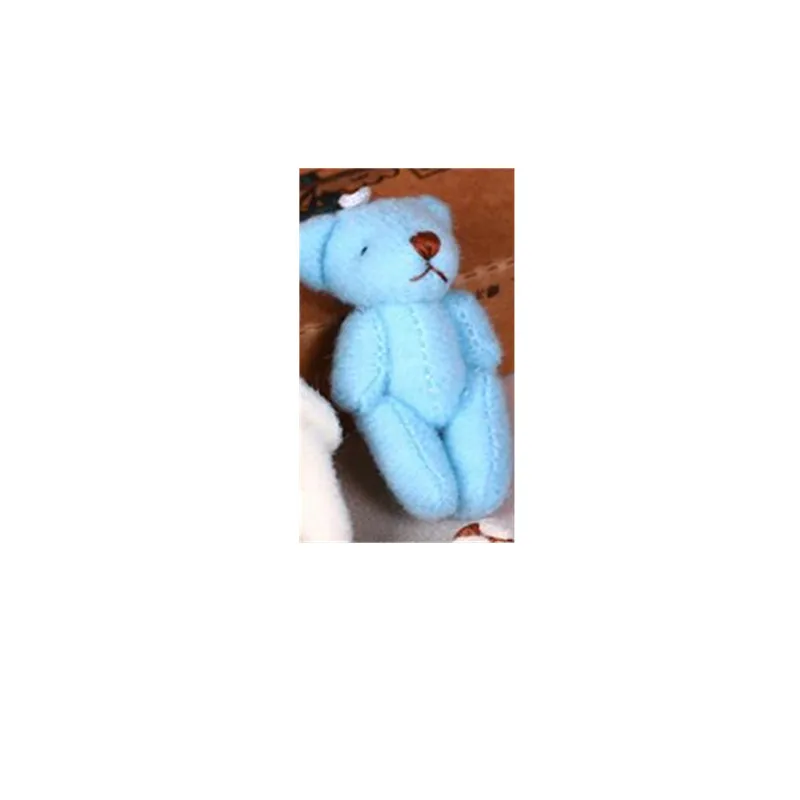 

NEW Kawaii 6PCS/Lots 3.5CM Mini 6 Colors Joint Bear Plush Stuffed TOY DOLL Decor Cloth Hair Accessories Plush Toy Dolls