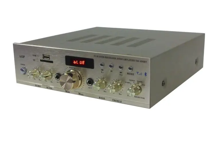 TAV-600BT 220 В 150 Вт+ 150 Вт HIFI стерео караоке KTV Bluetooth домашний аудио усилитель с USB SD двойной микрофон вход FM радио
