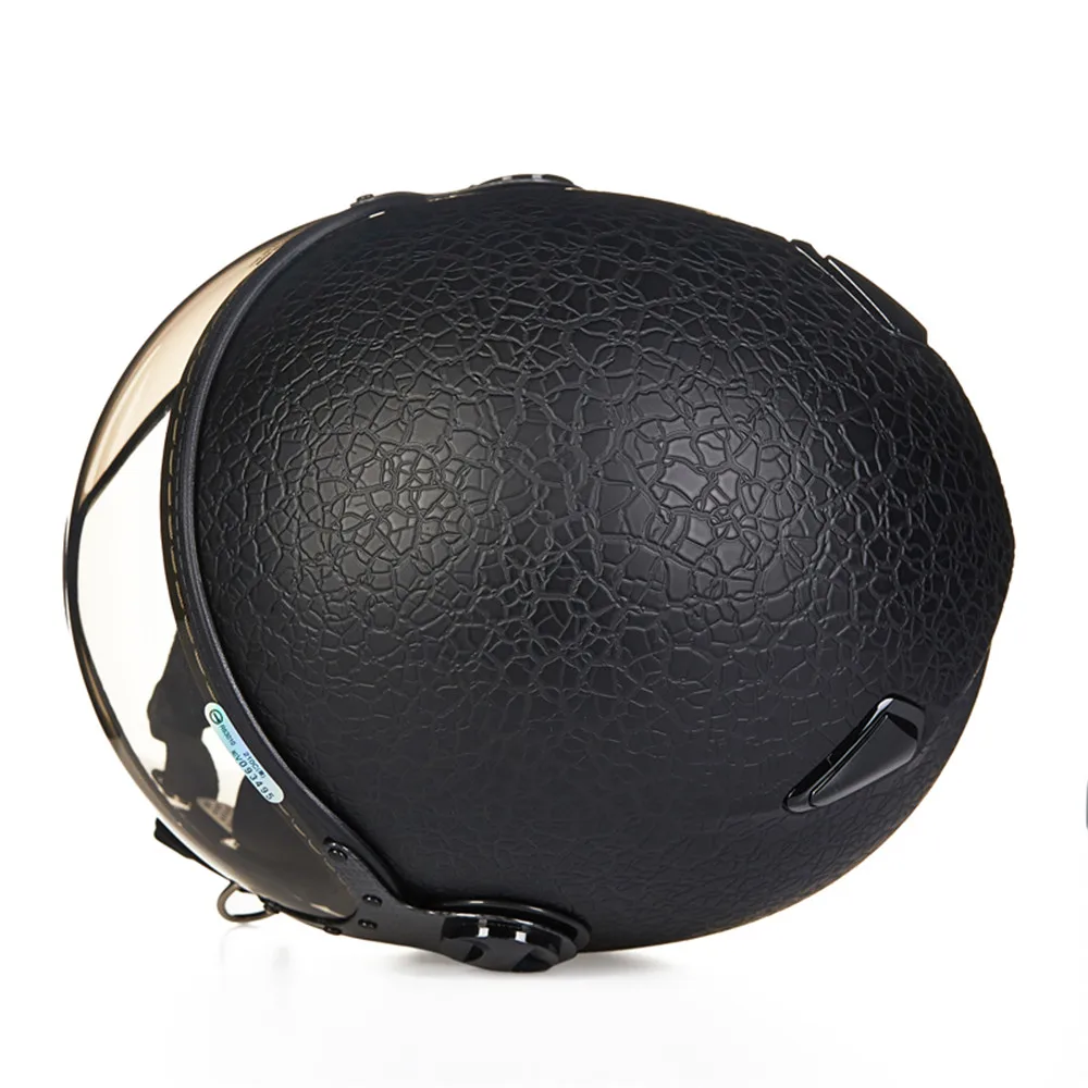 Кожаный мотоциклетный шлем Chopper с открытым лицом винтажный 210c4 Мото Casco motocicleta