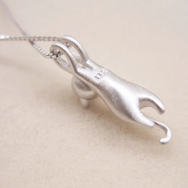 Silver Color  Necklaces Cats Pendants&Necklaces Necklace Fine Jewelry Colar de Plata  VNS8006