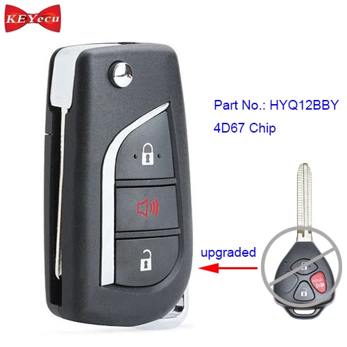 KEYECU для Toyota Rav4 Yaris Scion xB 2008 2009 2010 обновленный дистанционный ключ с 3 кнопками 4D67 чип