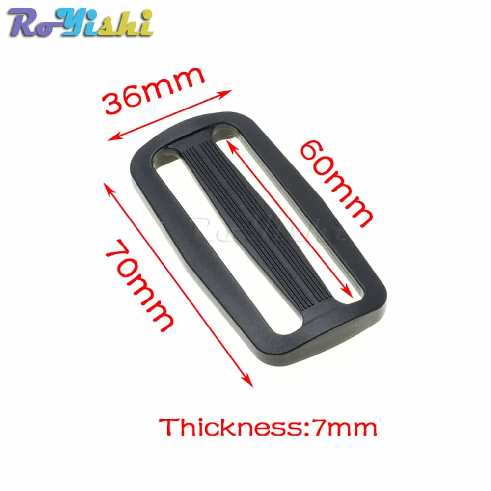 10pcs/pack 60mm Webbing Plastic Curve Slider Tri-Glide Adjust Tri-ring Buckles Backpack Straps Black | Дом и сад