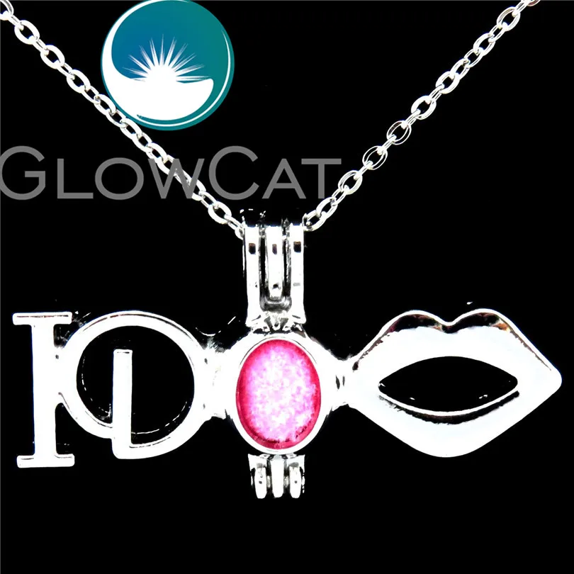 GLOWCAT L499 Милая буква I Do бусины с принтом &quotгубы&quot Cage Женская Свадебная Ожерелье