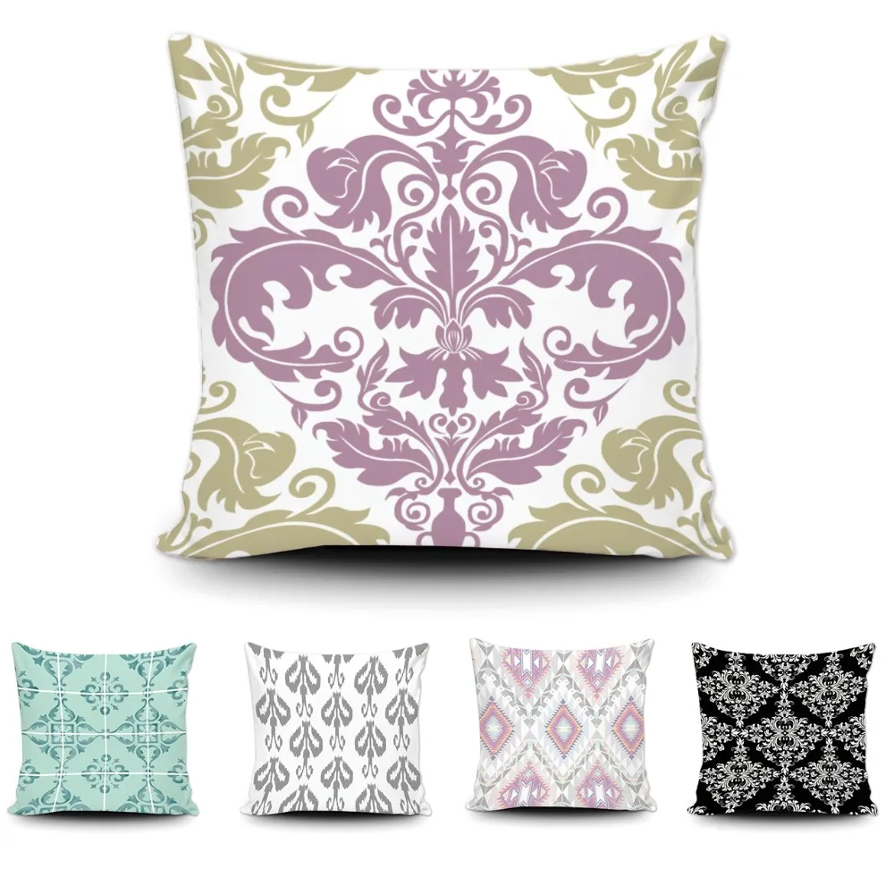 Модный атласный чехол для подушки с геометрическим рисунком мягкая хлопковая