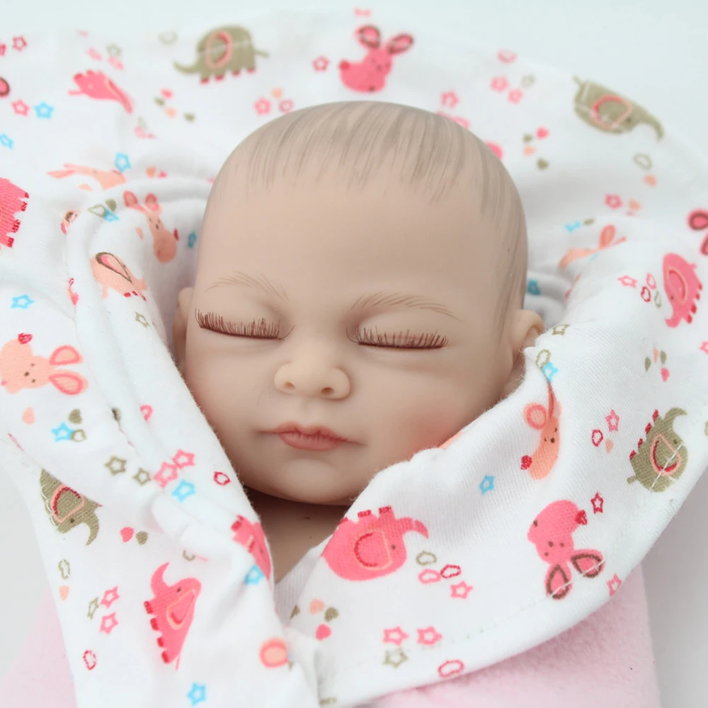 Мягкая виниловая кукла 10 дюймов Preemie настоящая силиконовая Спящая девушка Reborn