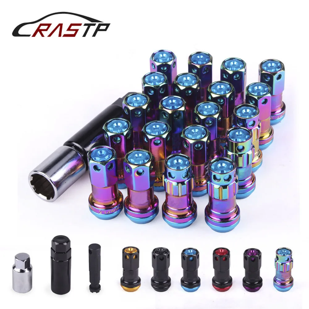 RASTP-20pcs/набор M12x1.5/1,25 R40 стиль 44 мм Колесные гайки гоночные композитные стопорные гайки с ключом безопасности RS-LN046