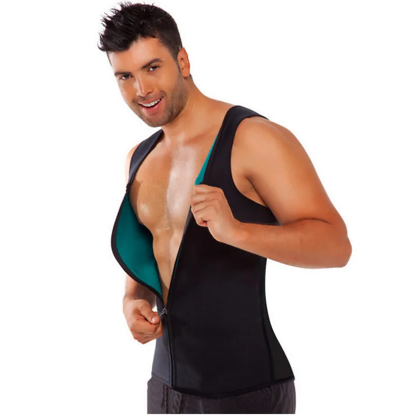 Новое поступление неопрена Body Shaper жилет для человека сделать Пот Горячая сжигания жира уменьшить Вес Сауна корсет молния Корректирующее белье черный