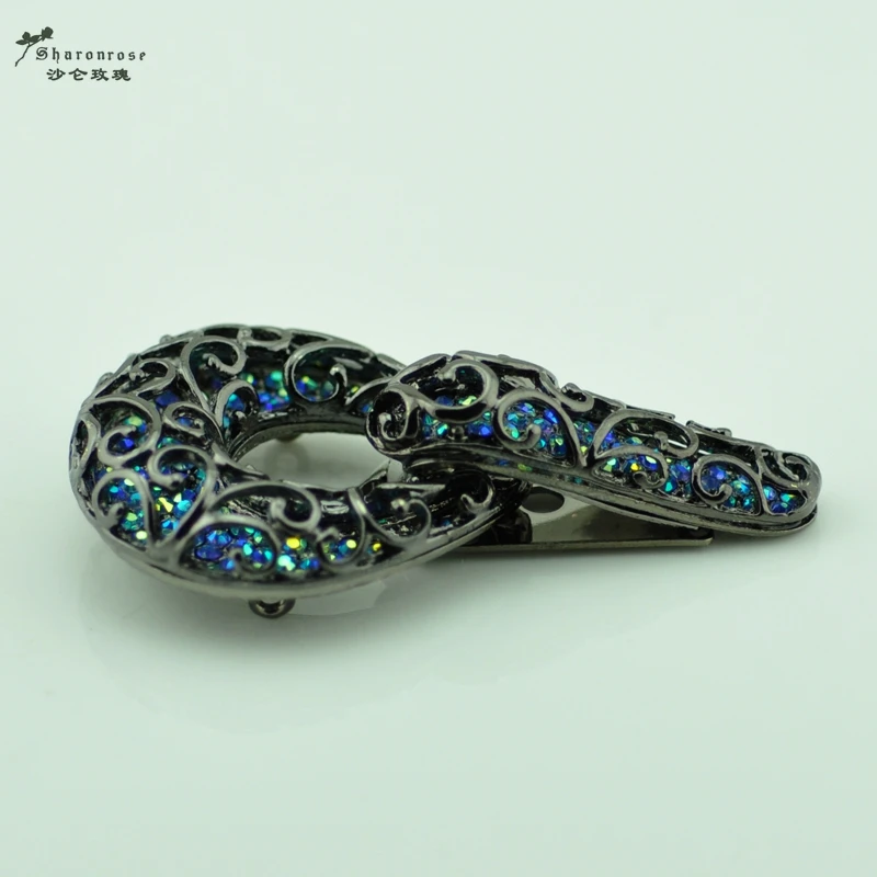 Высококачественные пуговицы пряжки для шубы из цинкового сплава металла стразы