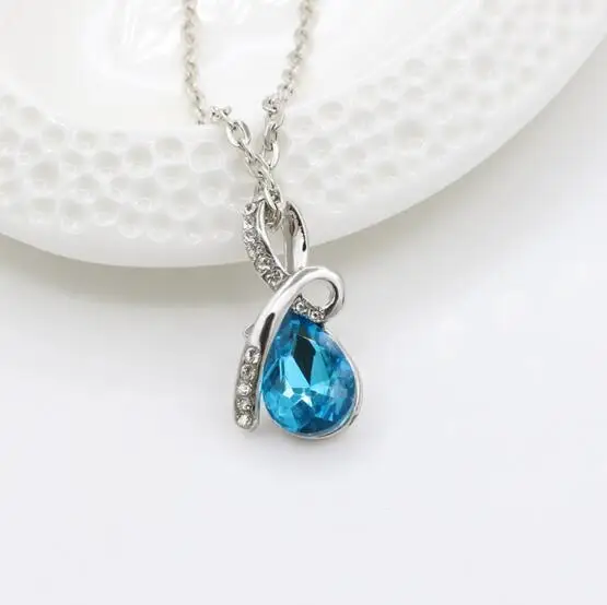 1 шт. новый список модная геометрическая форма капли воды Кристалл Сплав ожерелье