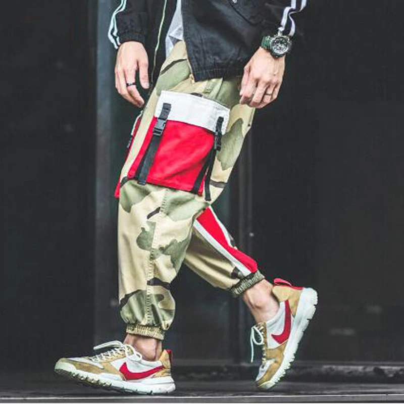 Мужские спортивные штаны в стиле хип-хоп с камуфляжным принтом повседневные