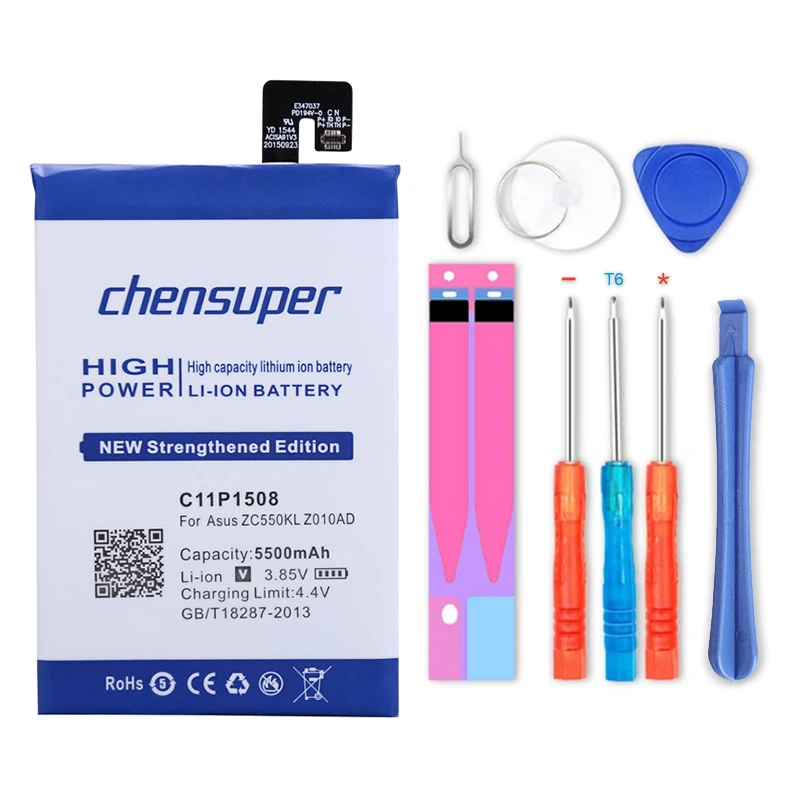 

Аккумулятор chensuper 5500 мАч C11P1508 для Asus Zenfone Max 5000 5000Z ZC550KL Z010AD Z010DD C550KL Z010DA