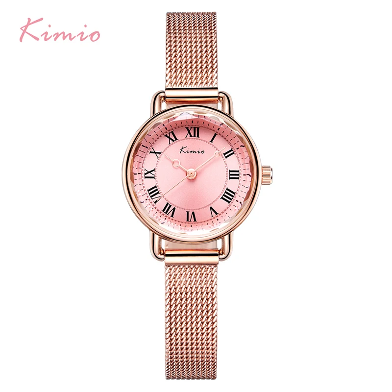 KIMIO ретро женщина браслет часы Винтаж нержавеющая сталь сетки группа женские