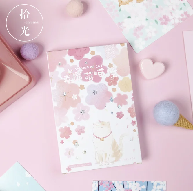 30 шт/1 лот Kawaii бумажная кошка Милая открытка Открытки День Рождения БИЗНЕС подарочная карта набор открытка сообщение - Цвет: Chunyingmengmiaohui