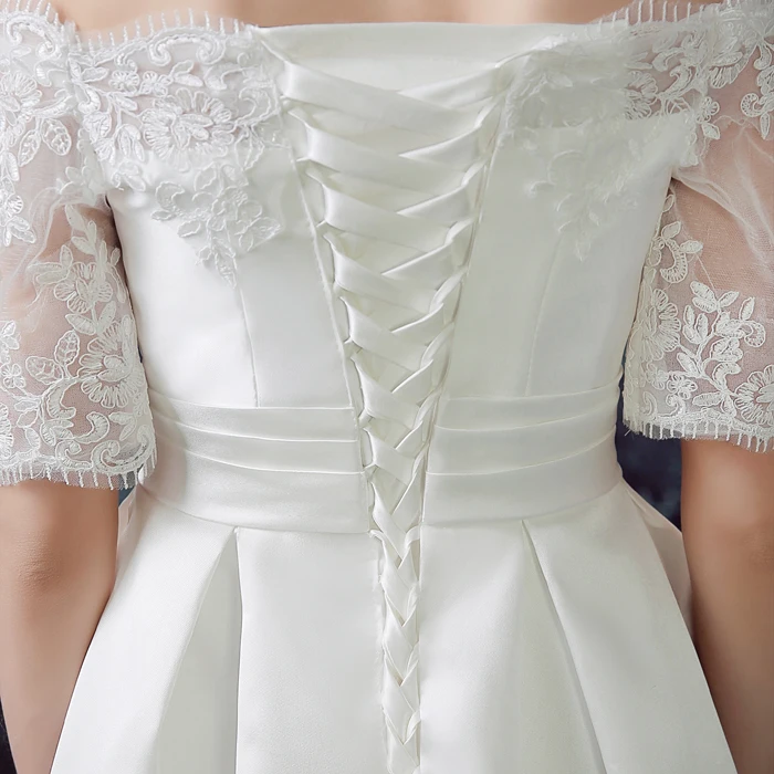SSYFashion/белые вечерние наряды свадебное кружевное платье с коротким рукавом а