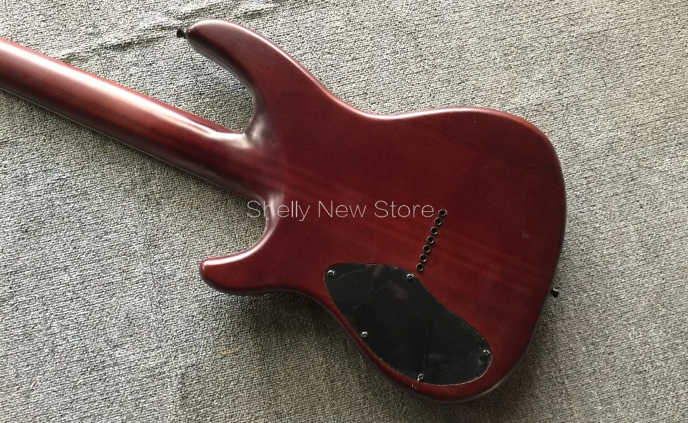 Shelly магазин Фабрика Пользовательские burl клен тело шеи через Mayones Regius 7 Струны черный Блокировка тюнеры электрогитары